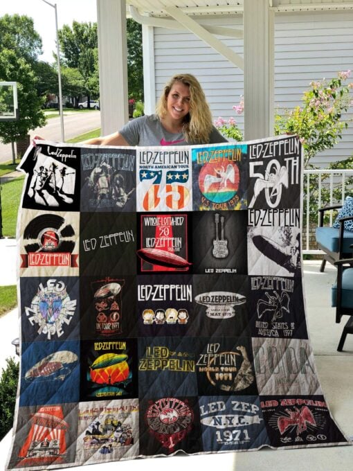 1589980288 led zeppelin tour shirts quilt blanket mockup 1