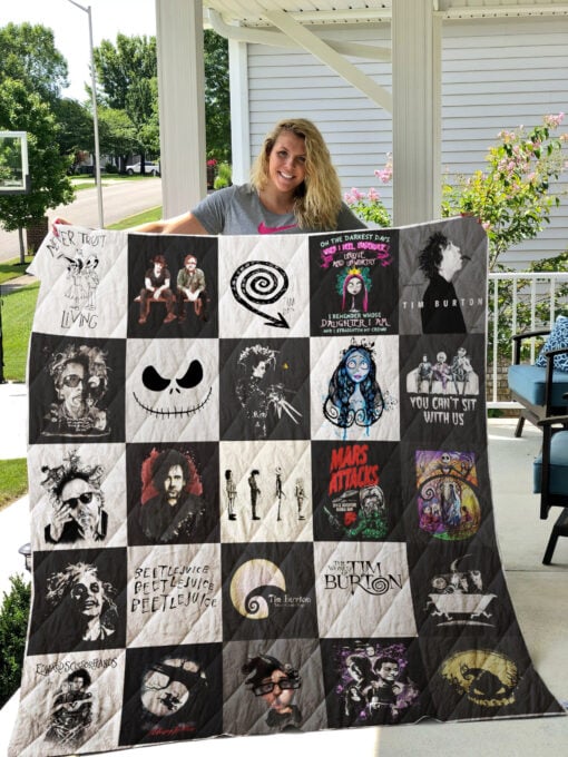 1589980430 tim burton t shirt quilt blanket mockup 47