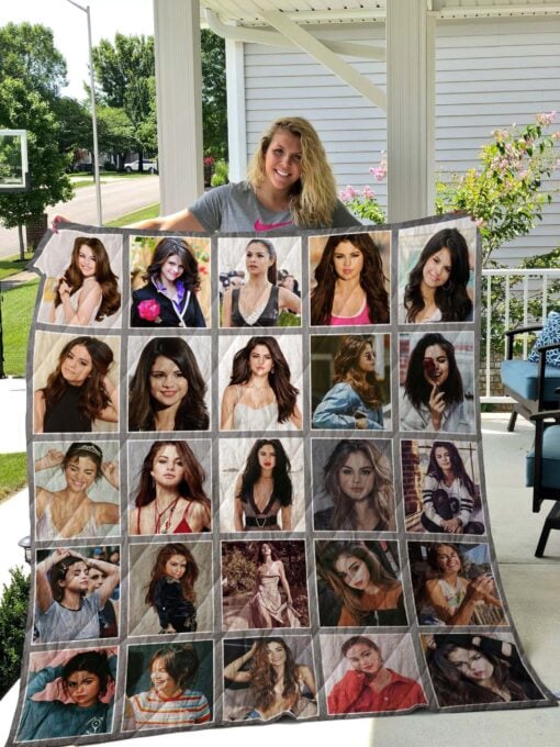 1589992099 selena gomez poster quilt blanket for fans mockup