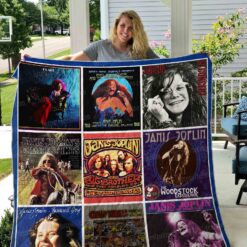 Janis Joplin Quilt Blanket Rze1