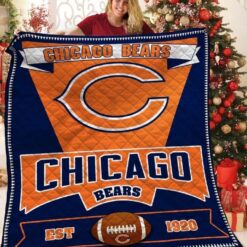 Chicago Bears 2 Blanket Quilt Rze1