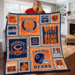 Chicago Bears 4 Blanket Quilt Rze1