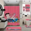 Betty Boop Bathroom Shower Curtain Toilet Seat Cover & Rugs Set Rze1