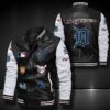 Detroit Tigers Leather Baseball Jacket Rze1