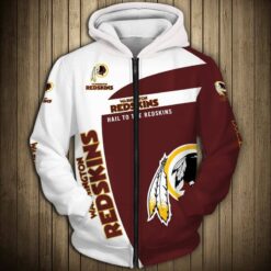 Washington Redskins Hoodie Zip Hoodie 3D Rze1