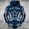 Dallas Cowboys 3 Hoodie Zip Hoodie 3D HD21