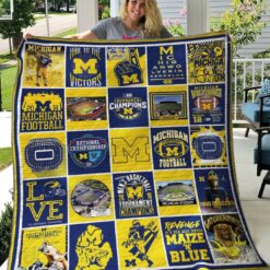 Michigan Wolverines Blanket Quilt Rze1