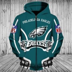 Philadelphia Eagles 2 Zip Hoodie 3D Rze1