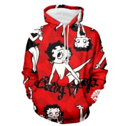 Betty Boop Red Hoodie Zip Hoodie 3D Rze1