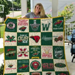 Minnesota Wild 2 Quilt Blanket Rze1
