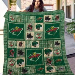 Minnesota Wild 4 Quilt Blanket Rze1