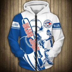 Toronto Blue Jays 1 Zip Hoodie 3D H23