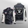 Las Vegas Raiders Leather Baseball Jacket H23