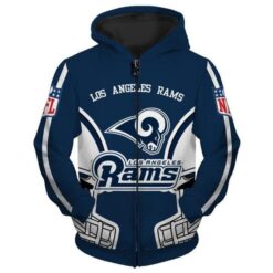 Los Angeles Rams Zip Hoodie 3D H23