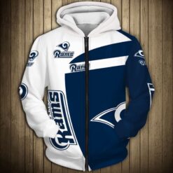 Los Angeles Rams 2 Zip Hoodie 3D Rze1