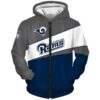 Los Angeles Rams 3 Zip Hoodie 3D Rze1
