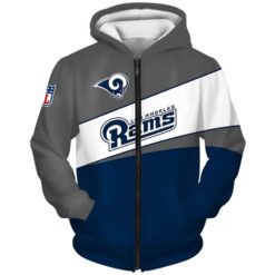 Los Angeles Rams 3 Zip Hoodie 3D H23