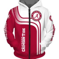 Alabama Crimson Tide Zip Hoodie 3D Rze1