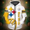 Pittsburgh Steelers 3 Zip Hoodie 3D Rze1