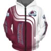 Colorado Avalanche 3 Zip Hoodie 3D D22