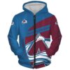 Colorado Avalanche 2 Zip Hoodie 3D Rze1