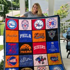 Philadelphia 76ers 4 Quilt Blanket Rze1