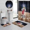 Miami Heat Bathroom Shower Curtain Toilet Seat Cover & Rugs Set Rze1