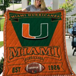 Miami Hurricanes 1 Blanket Quilt Rze1