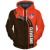 Cleveland Browns 3 Zip Hoodie 3D MIH08