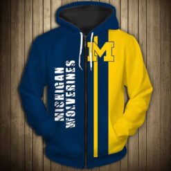 Michigan Wolverines 2 Hoodie Zip Hoodie 3D Rze1