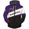 Baltimore Ravens Zip Hoodie 3D Rze1