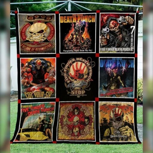 3d five finger death punch quilt blanket on sale now design by dalabshopcom 1675 58568.1609732099