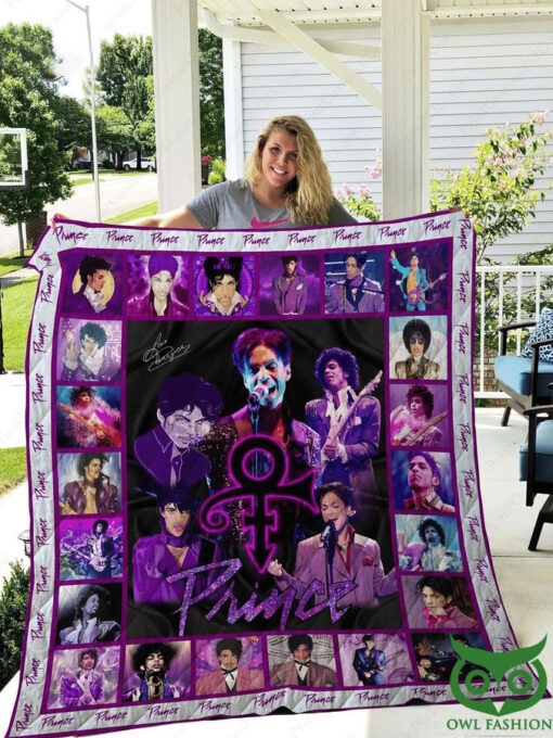 66 The Artist Prince All Performances Purple Quilt Blanket