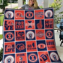 Illinois Fighting Illini 1 Blanket Quilt Rze1