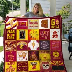 Arizona State Sun Devils Quilt  Blanket Quilt Rze2
