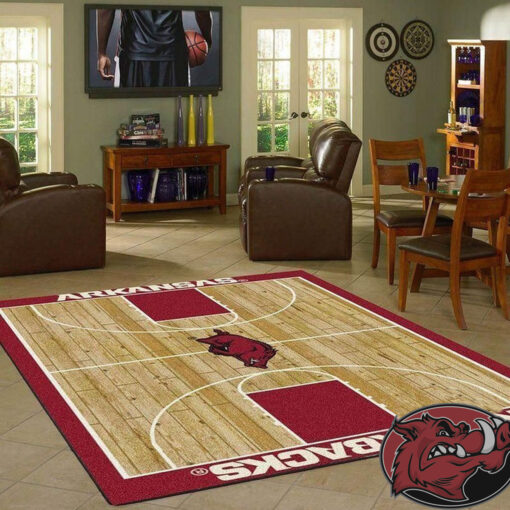 Arkansas Razorbacks Area Rug Basketball Court Living Room Rugs Custom Carpet Floor Decor 19120719