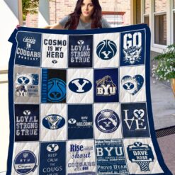 BYU Cougars Quilt  Blanket Quilt Rze2