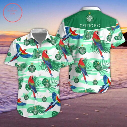 Celtic FC Parrot Hawaiian Shirt and Beach Shorts1