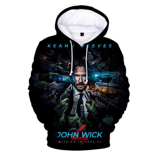 John Wick Chapter 4 Hoodie 3D Long Sleeve Women Men s Hoodie American Action Movie