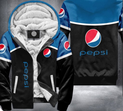 Pepsi Logo Full Zip Fleece Hoodie