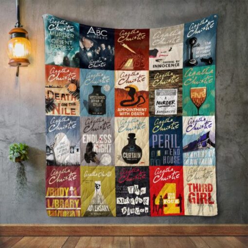 agatha christie books quilt blanketm9c5y