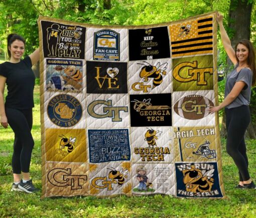 georgia tech yellow jackets quilt blanket lc3oghj0