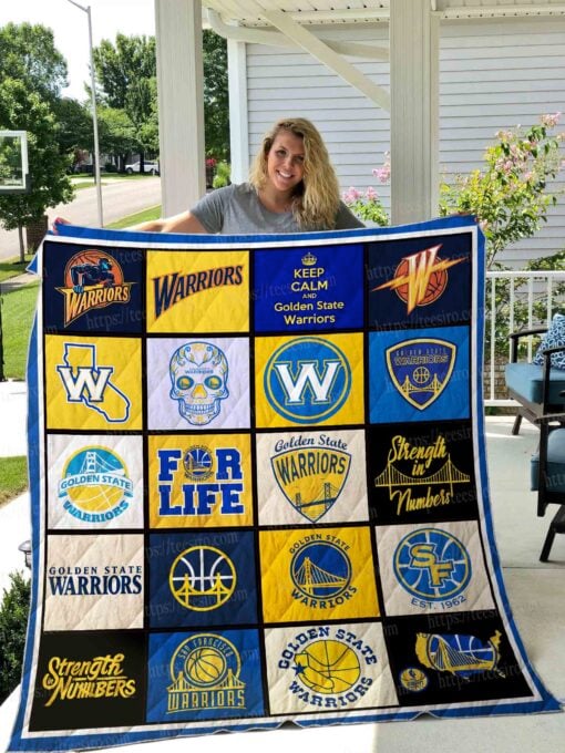 golden state warriors quilt blanket 01 08DB6A