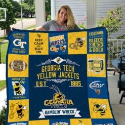 Georgia Tech Yellow Jackets Lover Blanket Quilt Rze2