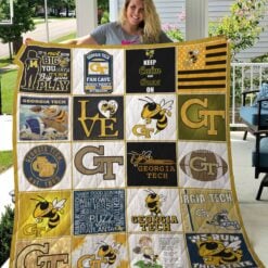 Georgia Tech Yellow Jackets Blanket Quilt Rze2