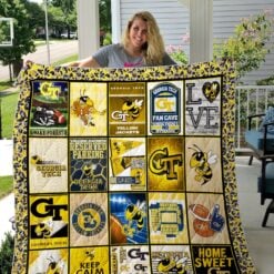 Georgia Tech Yellow Jackets Quilt Blanket Quilt Rze2