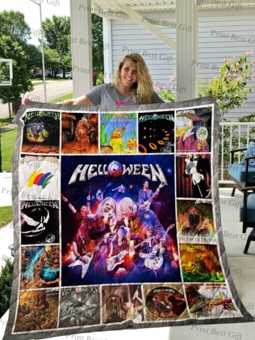 helloween albums co poster rock quilt blankettgjrk