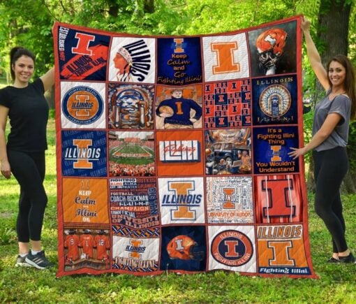 illinois fighting illini quilt blanket lc1gzdy2