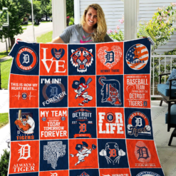 Detroit Tigers Quilt Blanket Rze1