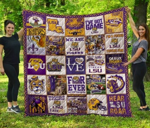 lsu tigers football quilt blanket ha1710 fan made 0